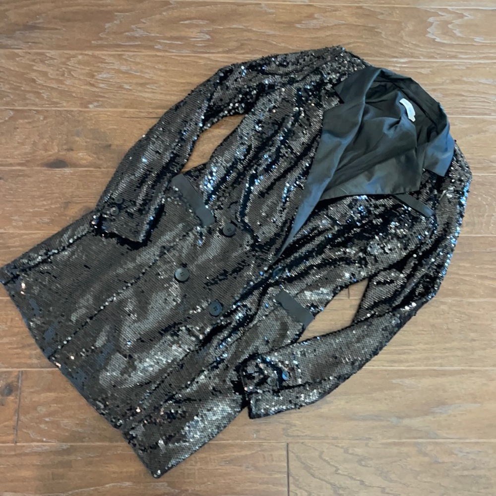 Black sequin blazer dress size small